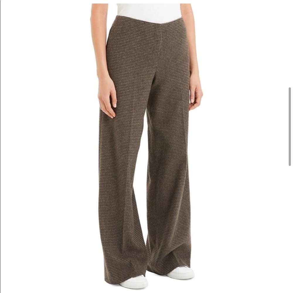 ❌SOLD❌Theory wide pant brown multi hounds flannel NWT $395 size 0 designer - Picture 2 of 9